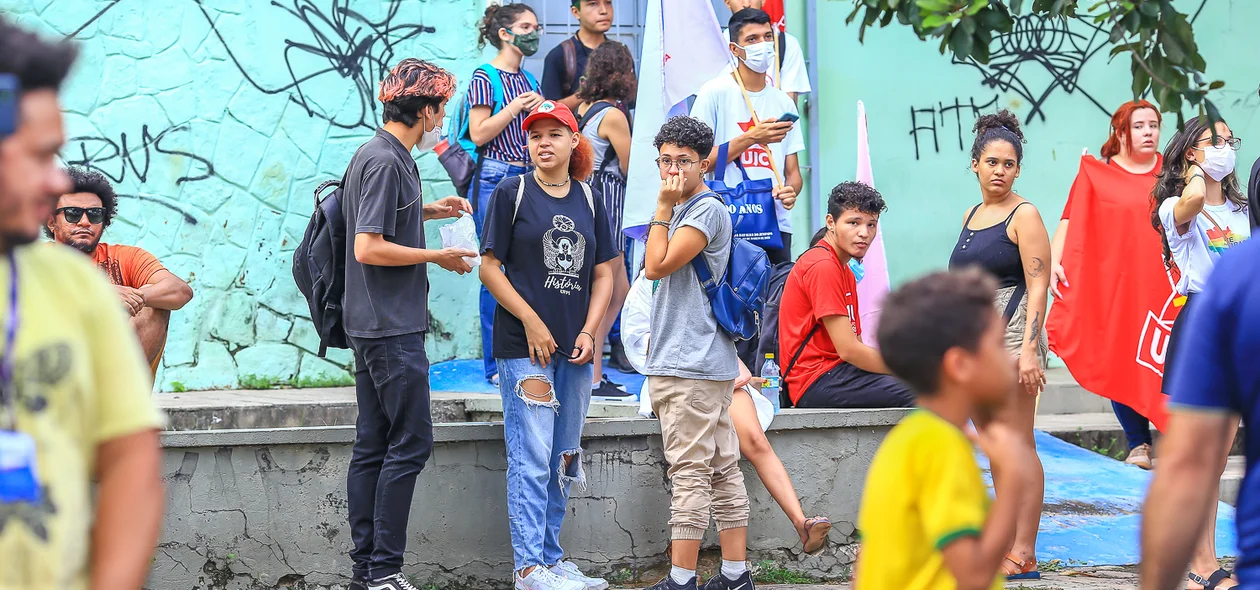 Muita gente na manifestação