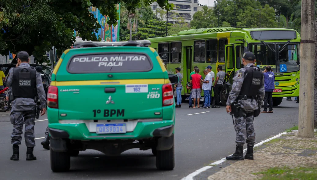 Polícia militar acompanhou a manifestação