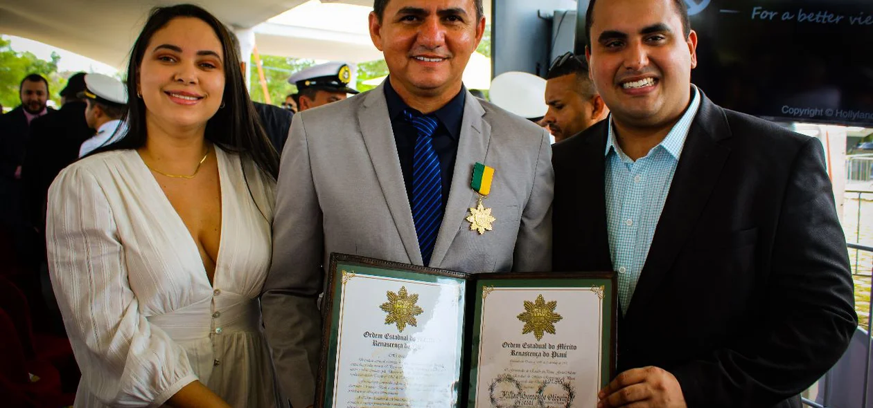 Prefeito Hilton Gomes, sua esposa e o deputado estadual Georgiano