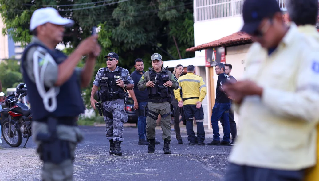 Reconstituição envolveu Polícia Civil e Polícia Militar