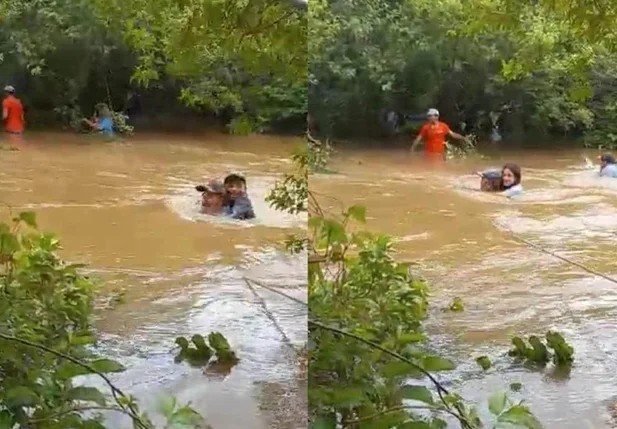 Rio Tangará transborda e deixa moradores ilhados