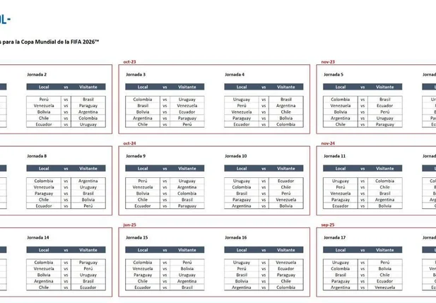 Eliminatórias Copa do Mundo 2026: veja as datas dos jogos do