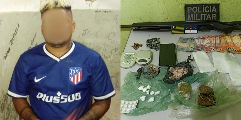 Traficante preso e itens apreendidos em Marcolândia