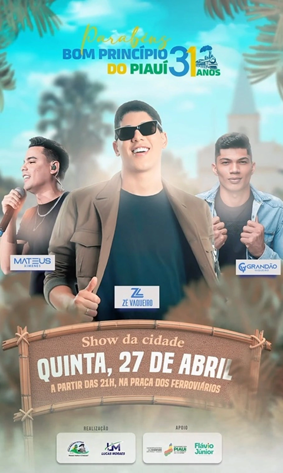 Anúncio do show do Zé Vaqueiro