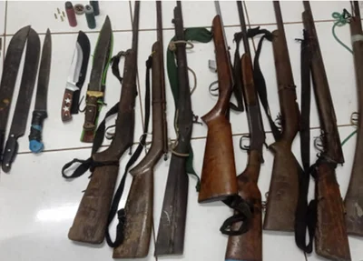 Armas apreendidas na zona rural de Gilbués
