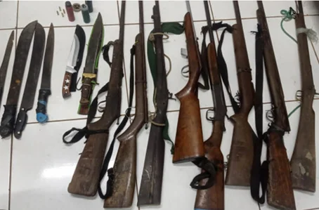 Armas apreendidas na zona rural de Gilbués