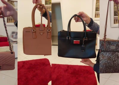 Bolsas de grife que foram subtraídas pelo trio em uma casa de Brasília