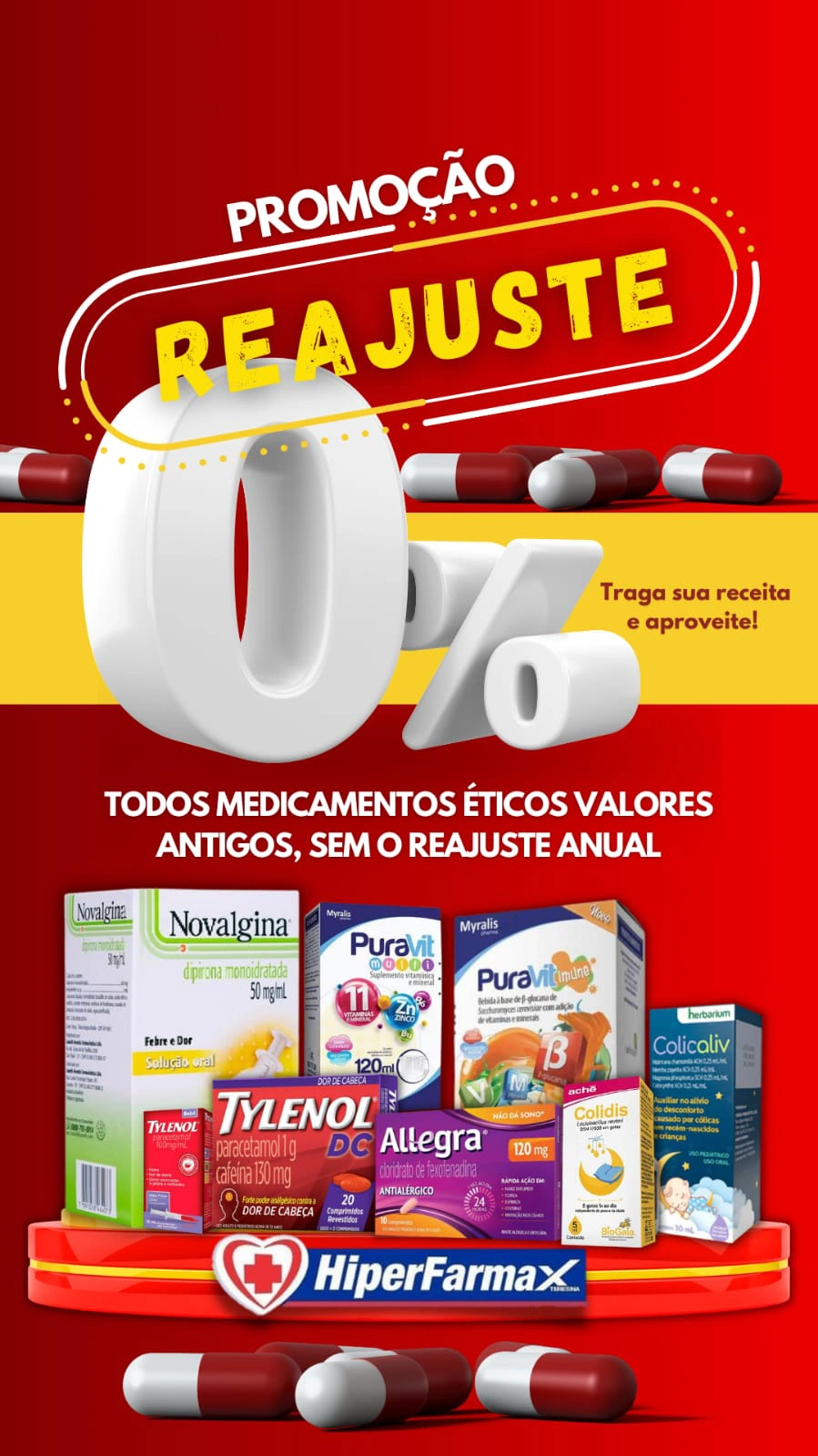 Cartaz promocional da Hiperfarmax