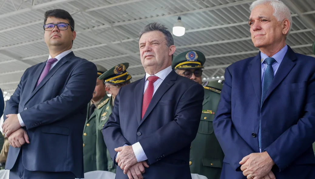 Chico Lucas, Hilo de Almeida e Themístocles durante a solenidade