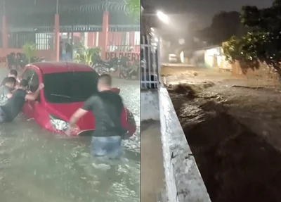 Chuva forte em Teresina causa estragos