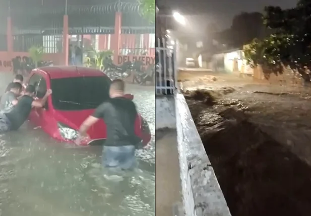 Chuva forte em Teresina causa estragos