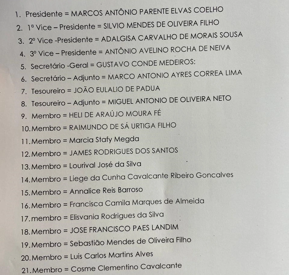 Composição da Executiva Estadual do União Brasil