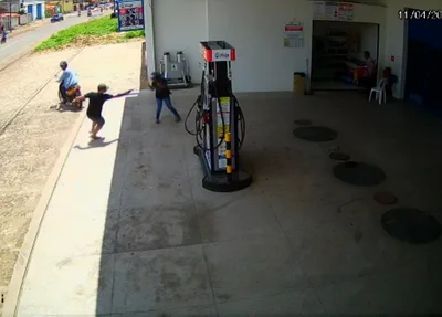 Crime foi registrado por câmera de segurança em Parnaíba