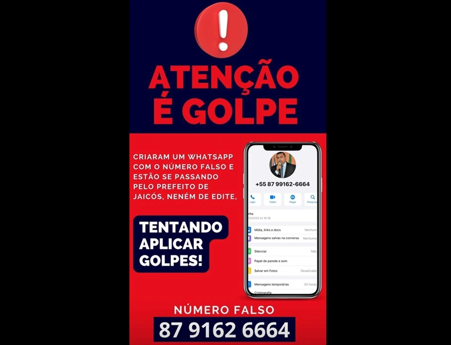 Criminosos usam nome do prefeito Neném de Edite para aplicar golpes