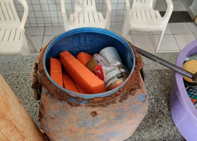 Droga estava enterrada