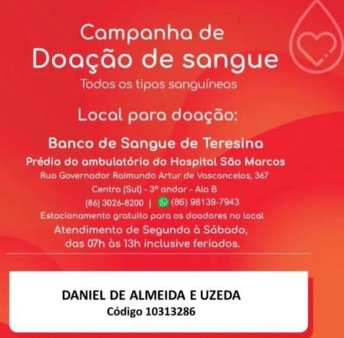 Engenheiro de Eturb baleado enquanto trabalhava precisa de doação de sangue