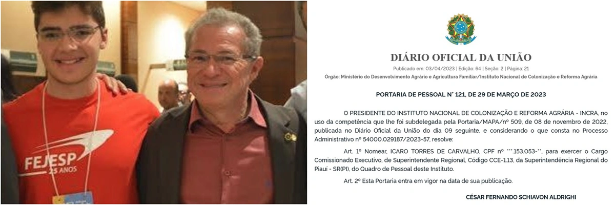 Filho do ex-deputado Assis Carvalho é nomeado superintendente do Incra no Piauí