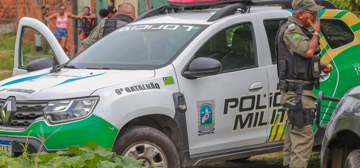 Guarnição da Polícia Militar no local da ocorrência