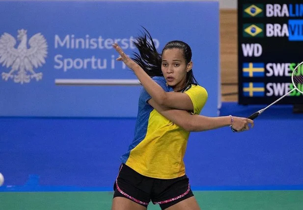 Juliana Vieira em competição de Badminton
