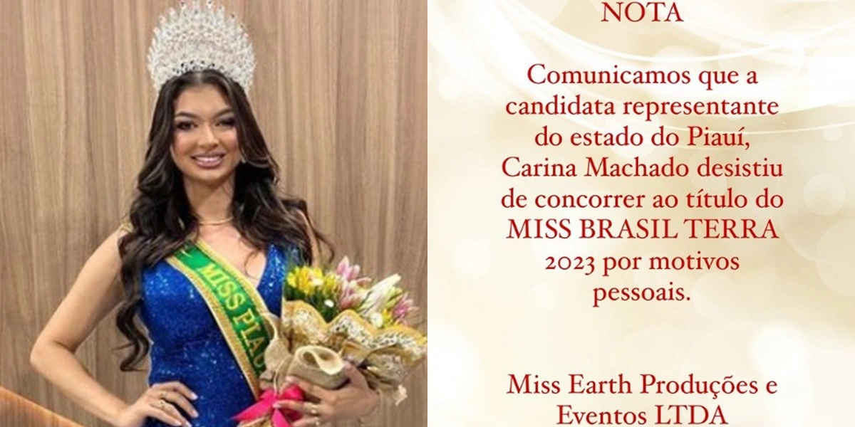 Miss Piauí Carina Machado desiste de disputar o Miss Brasil 2023