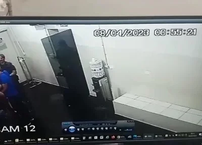 Momento em que acusado avança em PM em SP