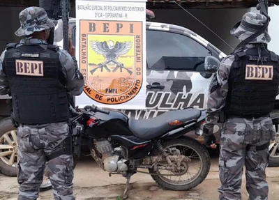 Moto apreendida pelo BEPI em Luzilândia