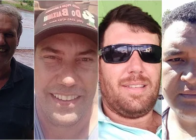 O pai Luiz Pedro, os filhos Gustavo Dalcin e Luiz Antonio Dalcin e Leonilton Sousa (funcionário da família)