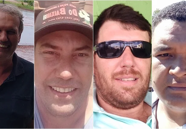 O pai Luiz Pedro, os filhos Gustavo Dalcin e Luiz Antonio Dalcin e Leonilton Sousa (funcionário da família)