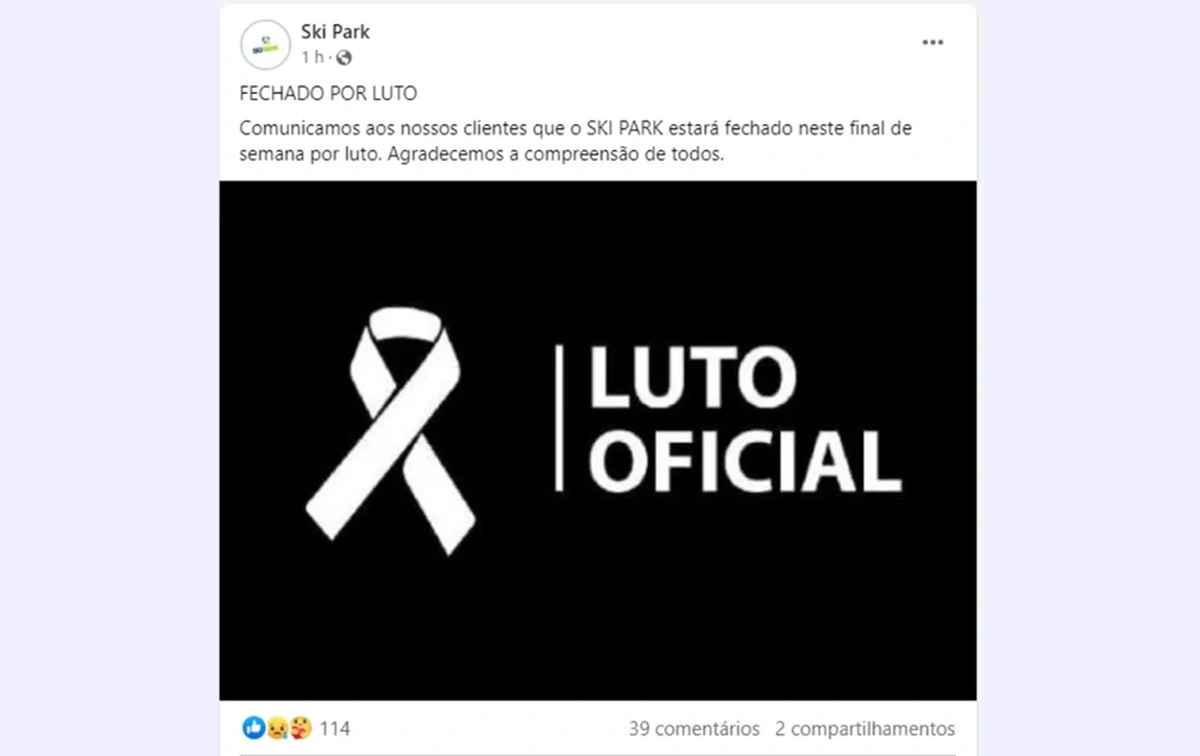 O parque decretou luto após o acidente