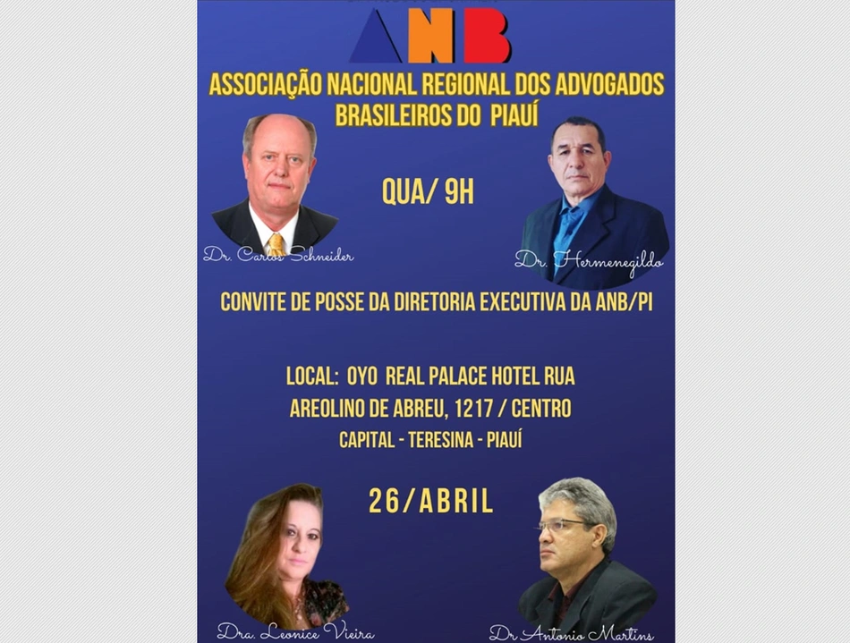 Posse da nova diretoria da ANB Regional do Piauí