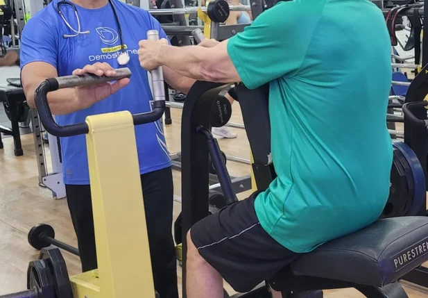 Professor Demóstenes com o ortopedista Poncion Rodrigues