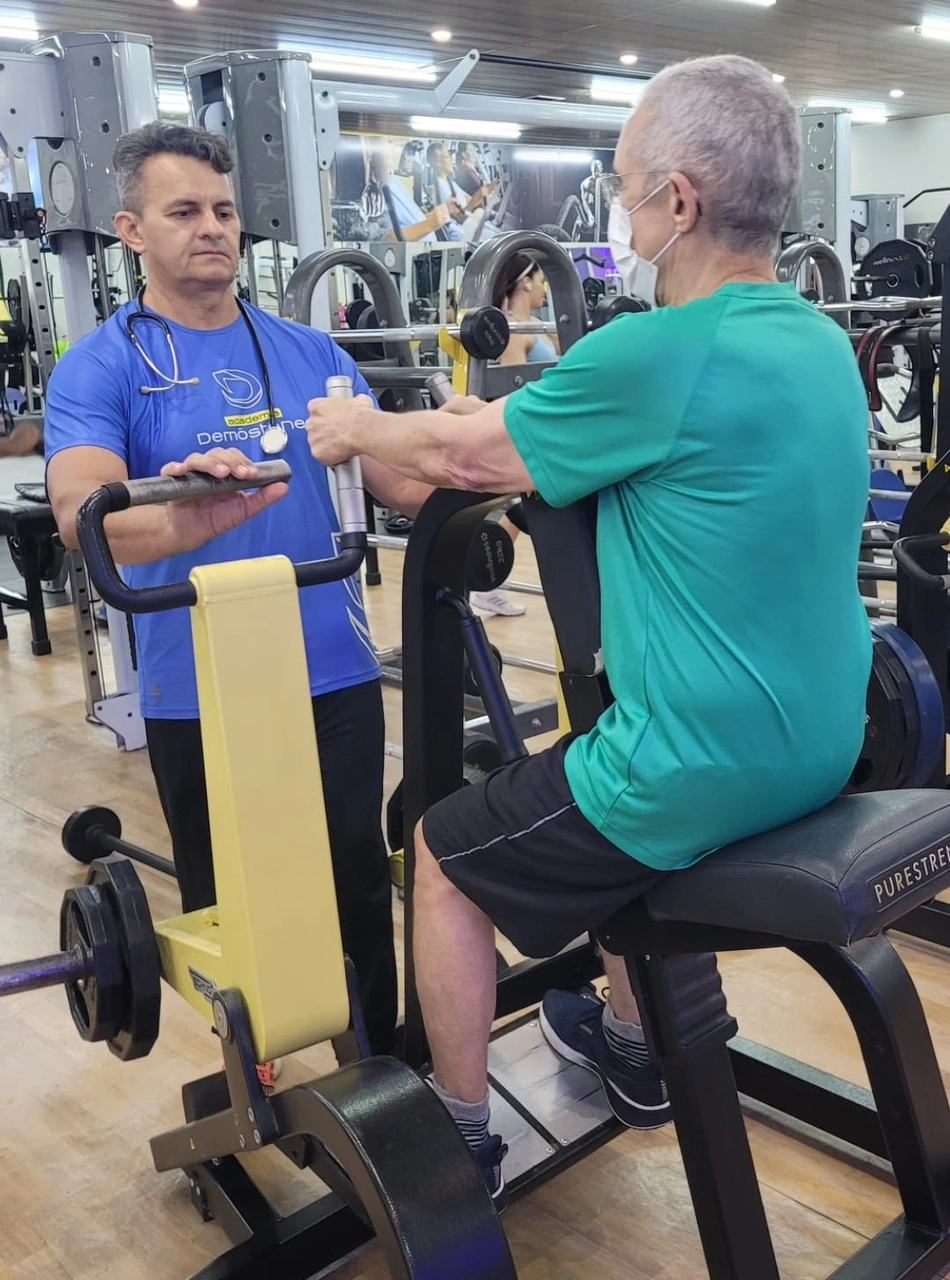 Professor Demóstenes com o ortopedista Poncion Rodrigues