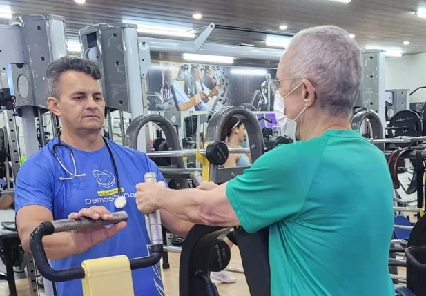 Professor Demóstenes com o ortopedista Poncion Rodrigues