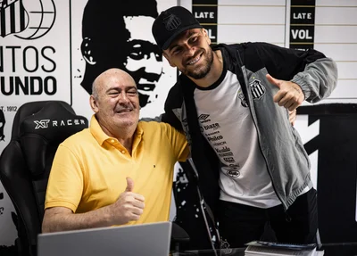 Andres Rueda e Lucas Lima no CT Rei Pelé assinam renovação contratual até 2025