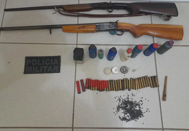 Armas apreendidas em Eliseu Martins