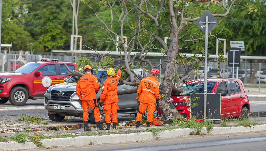 Bombeiros no local do acidente