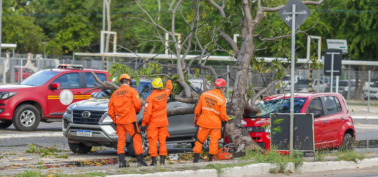 Bombeiros no local do acidente