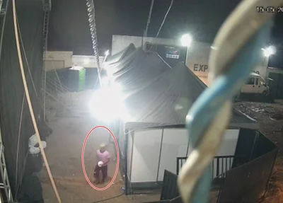 Câmera flagrou o momento do furto na Expocauã