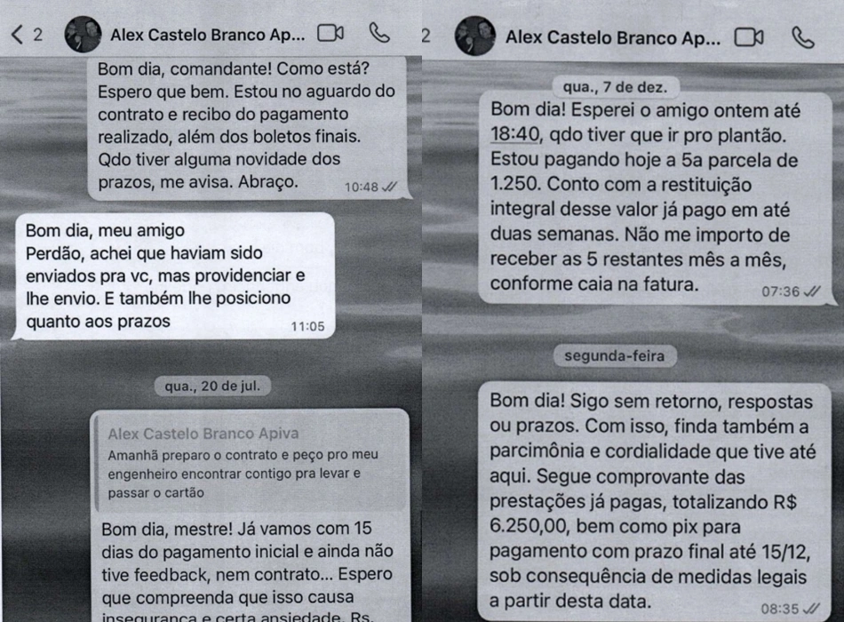 Conversas entre o médico Ediwyrton Barros e o empresário Alexandre Cavalcanti