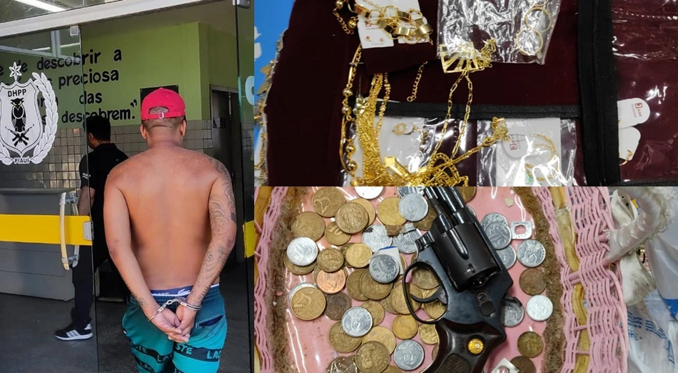 DHPP prendeu acusado de homicídio em posse de joias e arma de fogo na zona sul de Teresina