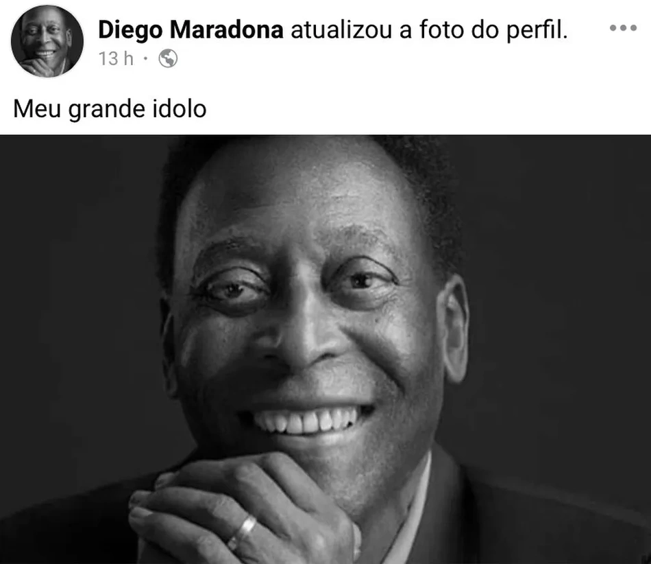 Hacker trocou a foto do perfil de Maradona