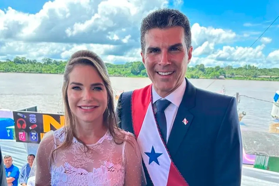 Helder Barbalho e a esposa