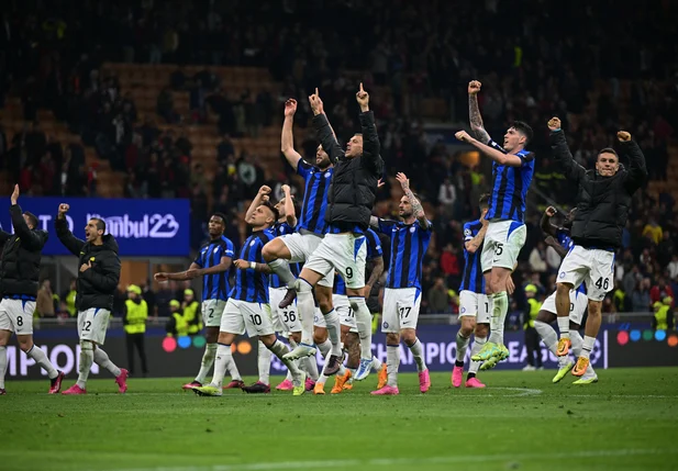 Inter comemora após vencer rival Milan na Champions