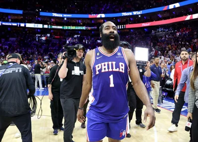 James Harden após a vitória dos Sixers no jogo 4 diante do Boston Celtics