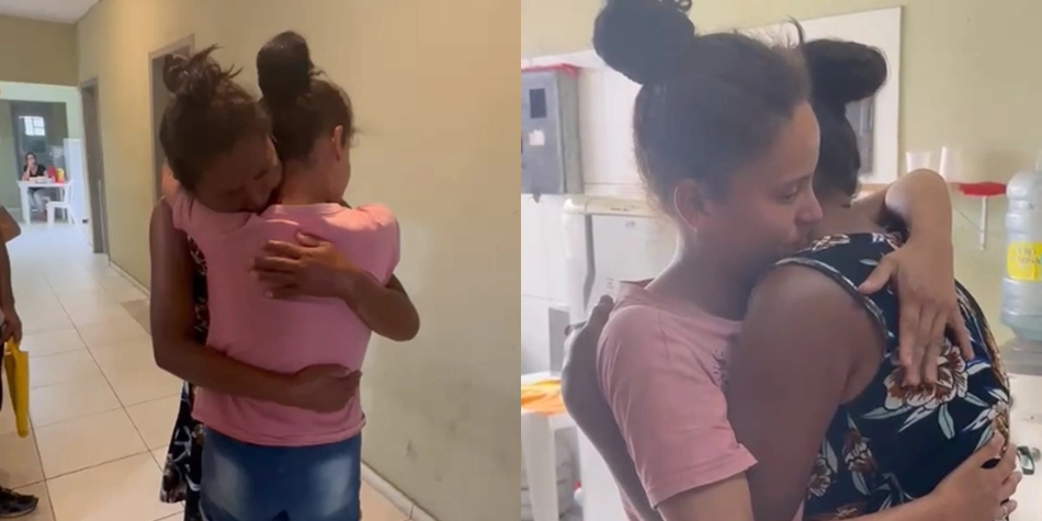 Jovem escravizada por 15 anos reencontrando a mãe