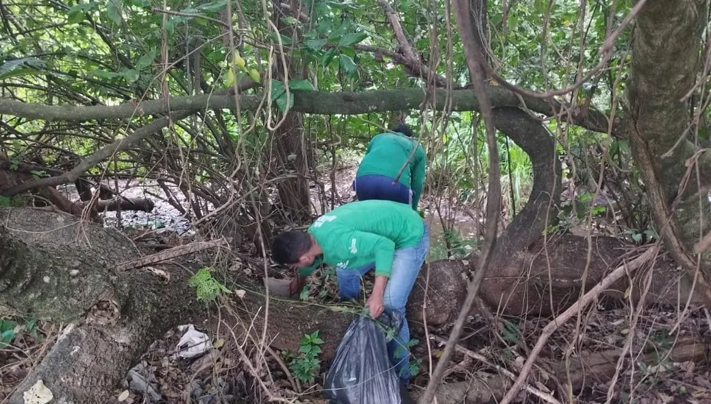 Limpeza e coleta de lixo em nascentes de Joaquim Pires
