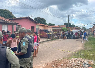 Local onde dois homens foram executados no bairro Parque Brasil