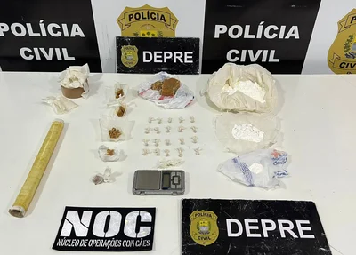 Material apreendido pela DEPRE, no bairro Real Copagre