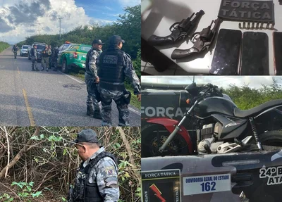 Policiais da Força Tática do 24º BPM durante diligências