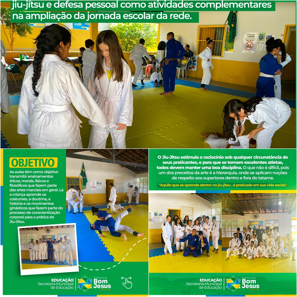Prefeitura de Bom Jesus oferece aulas de jiu-jitsu a jovens